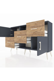 Arges Konsol 2 Raflı 3 Çekmeceli 2 Kapaklı 132x30x83 - S144M006V18A