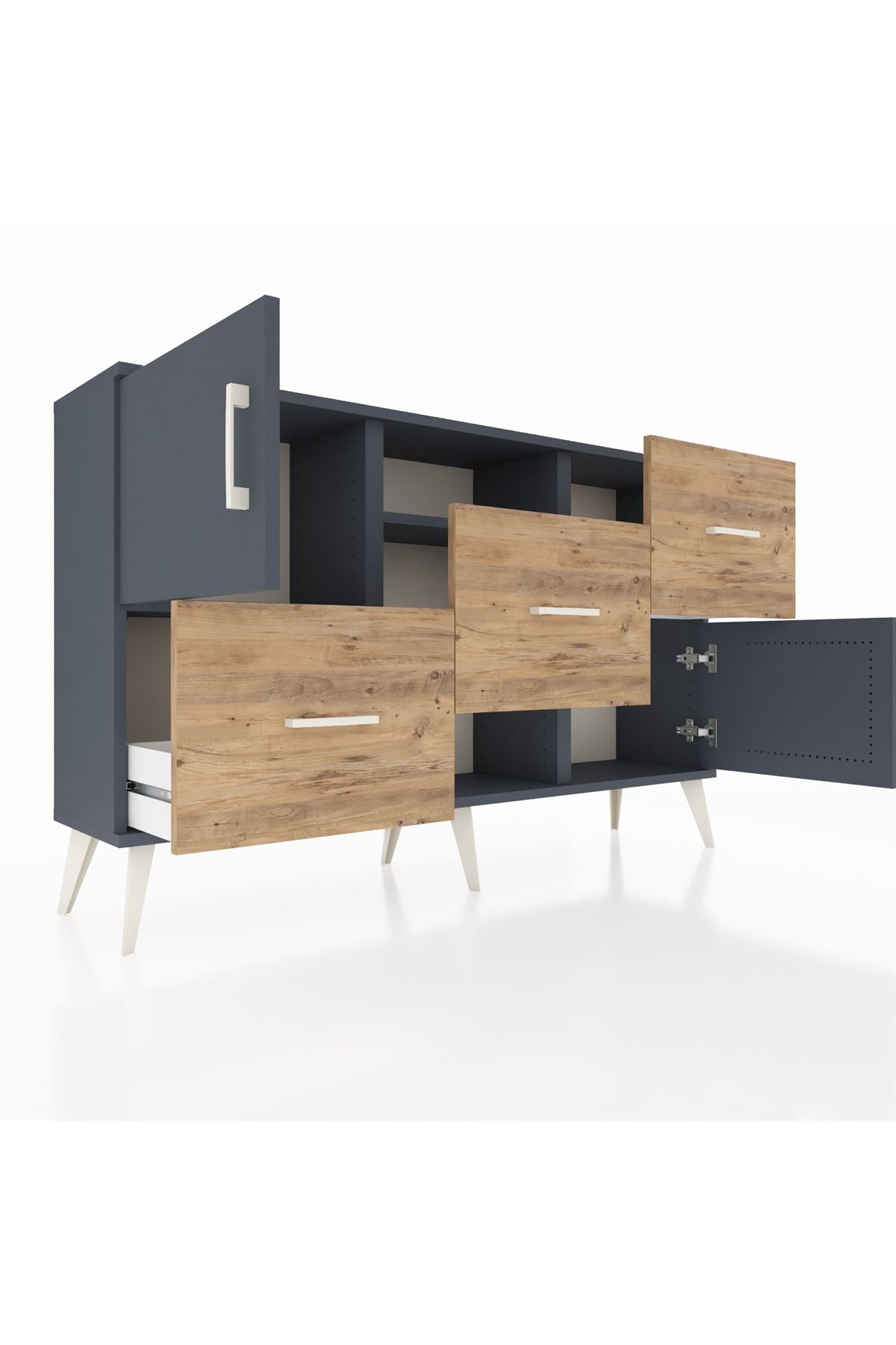 Arges Konsol 2 Raflı 3 Çekmeceli 2 Kapaklı 132x30x83 - S144M006V18A