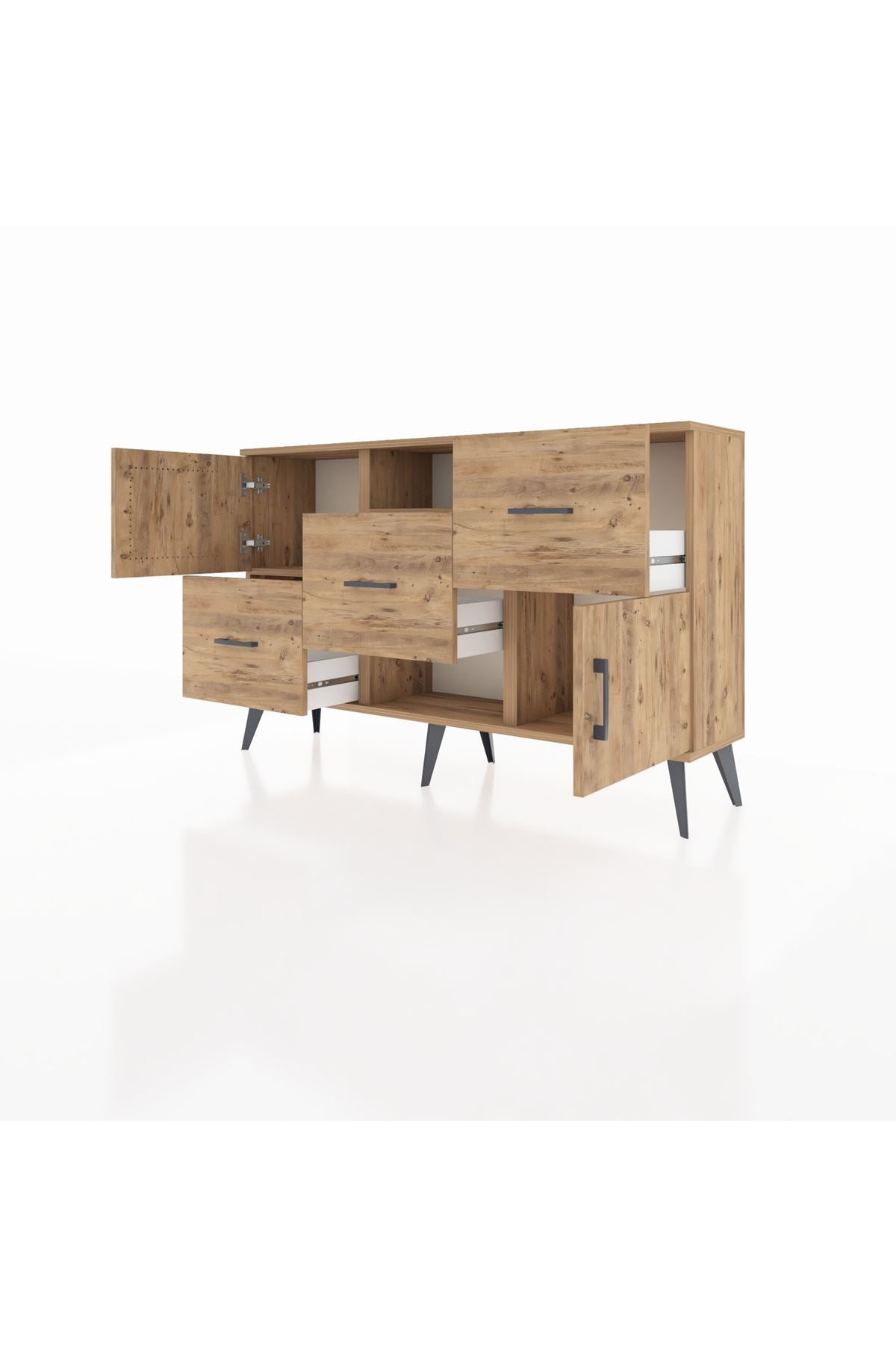 Arges Konsol 2 Raflı 3 Çekmeceli 2 Kapaklı 132x30x83 - S144M006V21A