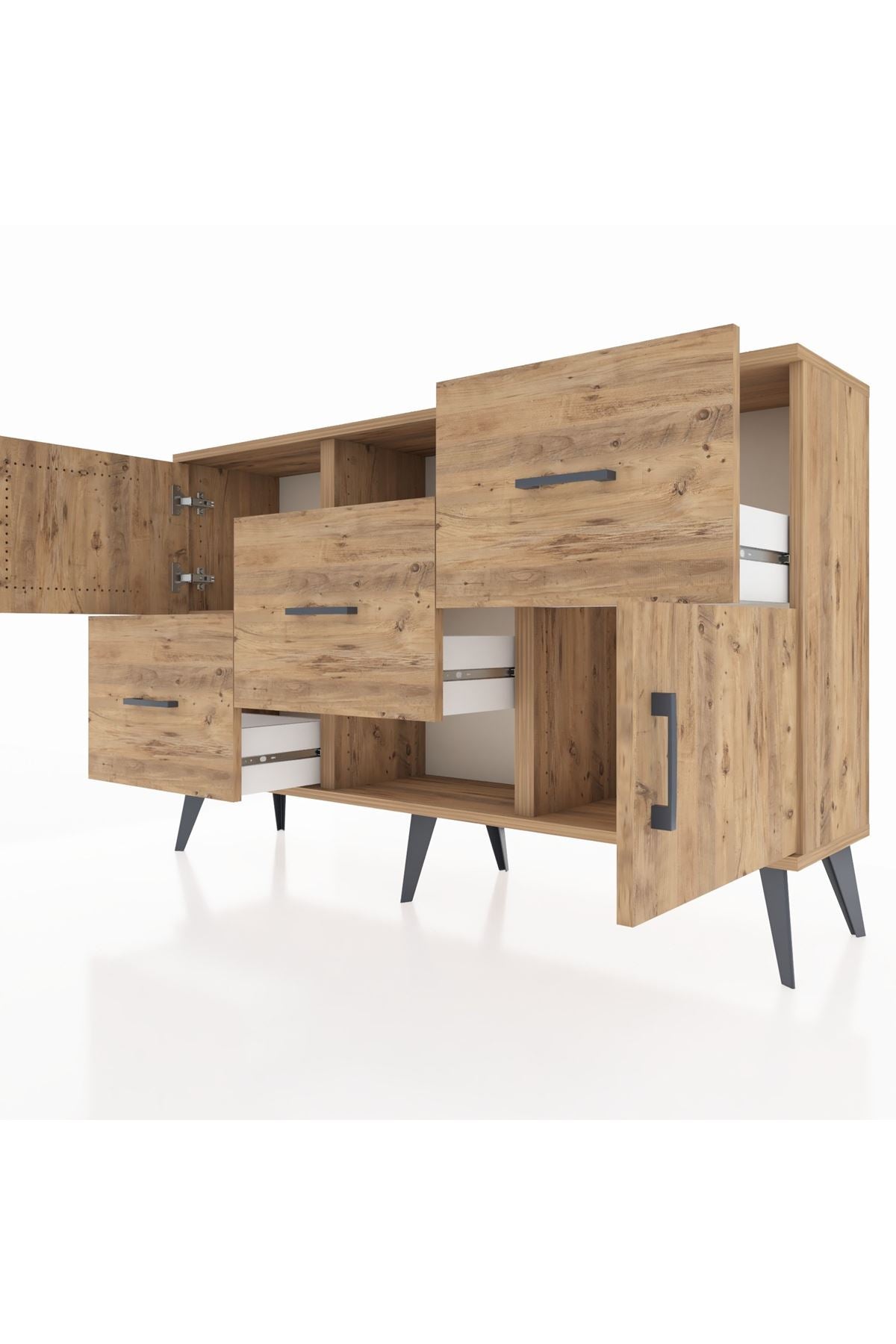 Arges Konsol 2 Raflı 3 Çekmeceli 2 Kapaklı 132x30x83 - S144M006V21A