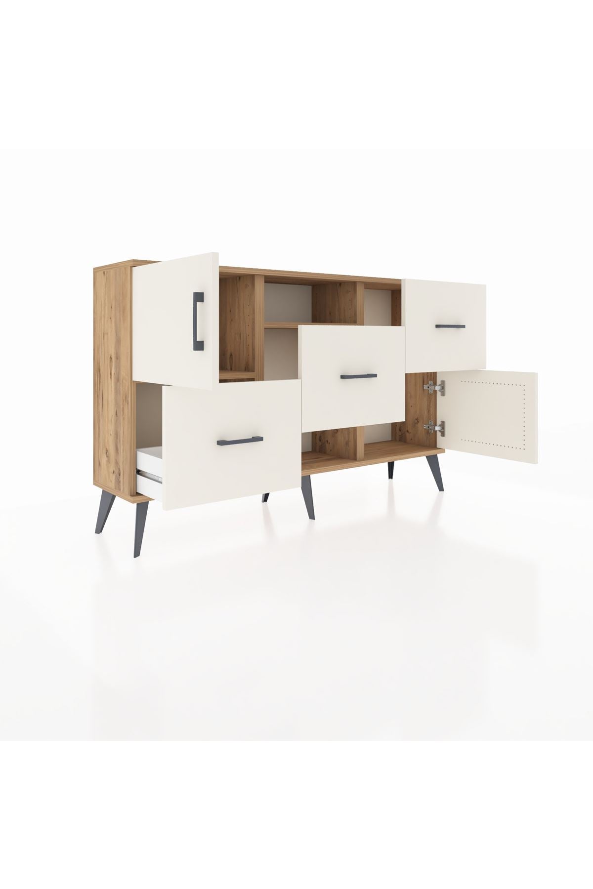 Arges Konsol 2 Raflı 3 Çekmeceli 2 Kapaklı 132x30x83 - S144M006V22A