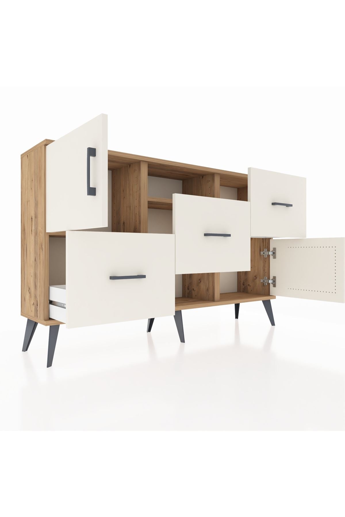 Arges Konsol 2 Raflı 3 Çekmeceli 2 Kapaklı 132x30x83 - S144M006V22A