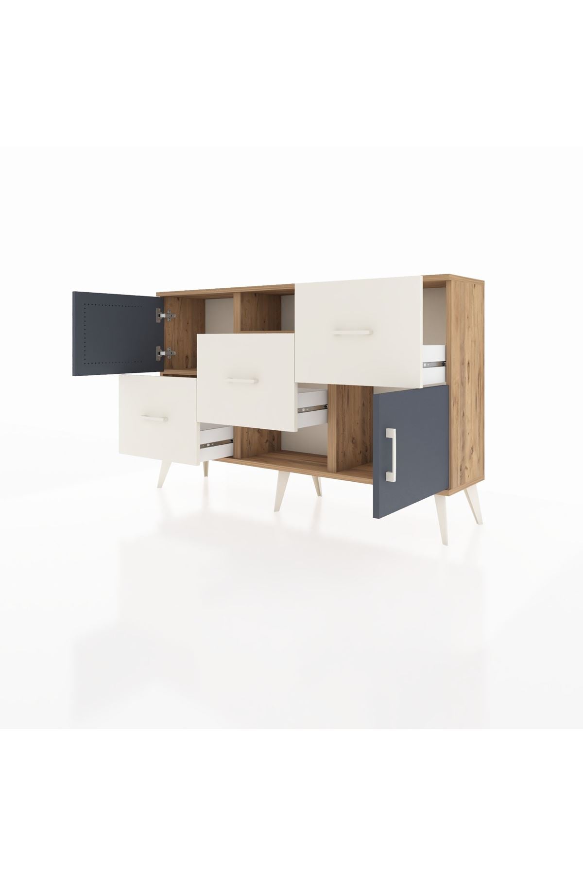 Arges Konsol 2 Raflı 3 Çekmeceli 2 Kapaklı 132x30x83 - S144M006V25A