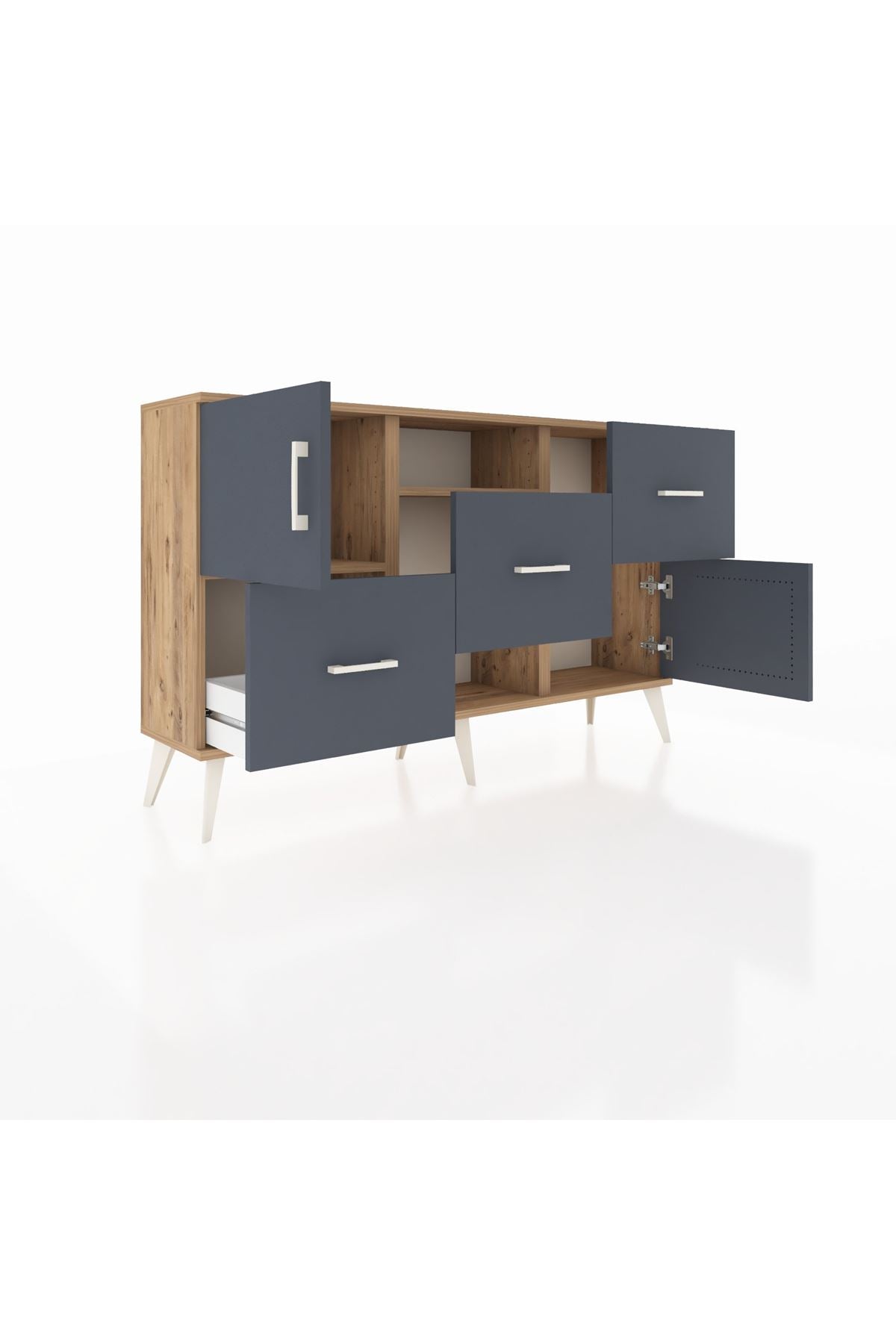 Arges Konsol 2 Raflı 3 Çekmeceli 2 Kapaklı 132x30x83 - S144M006V26A