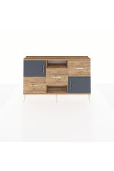 Arges Konsol 2 Raflı 3 Çekmeceli 2 Kapaklı 132x30x83