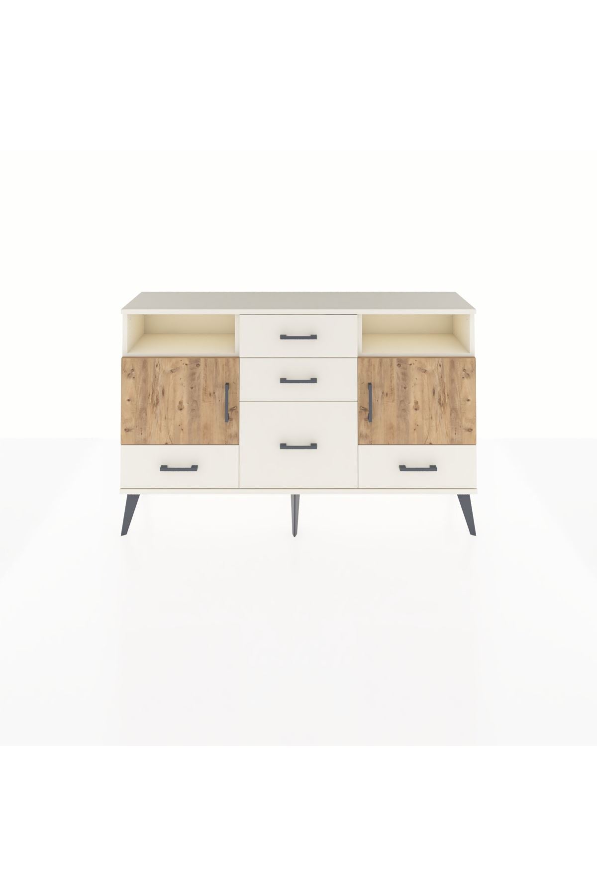 Arges Konsol 4 Raflı 5 Çekmeceli 2 Kapaklı 132x30x83 - S144M007V01A