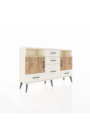 Arges Konsol 4 Raflı 5 Çekmeceli 2 Kapaklı 132x30x83 - S144M007V01A