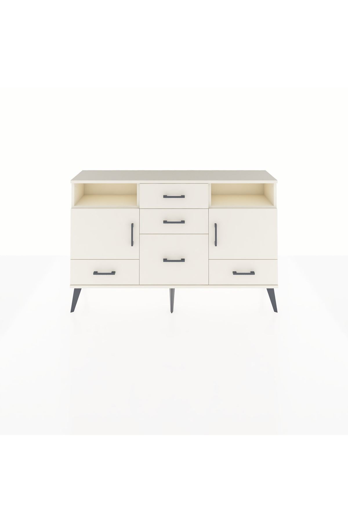 Arges Konsol 4 Raflı 5 Çekmeceli 2 Kapaklı 132x30x83 - S144M007V04A