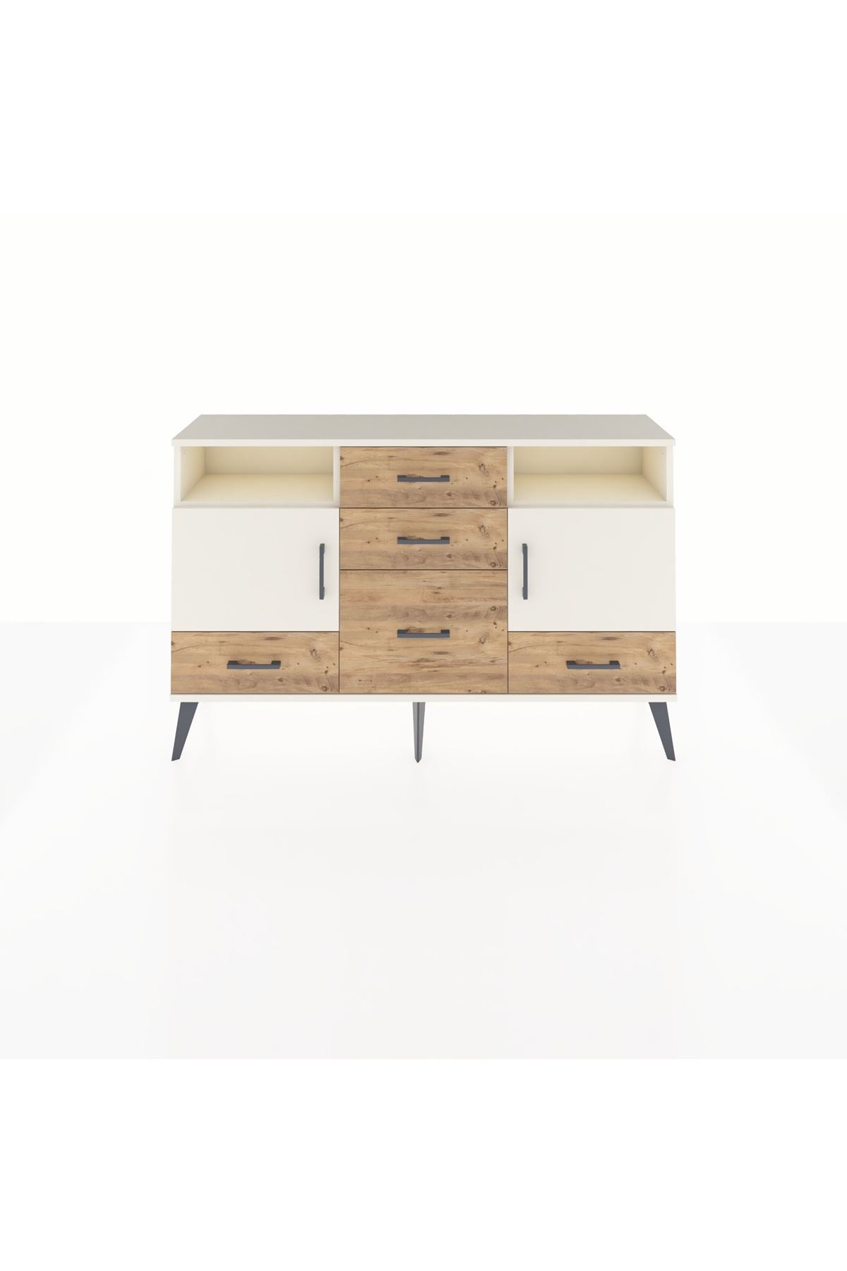 Arges Konsol 4 Raflı 5 Çekmeceli 2 Kapaklı 132x30x83 - S144M007V06A