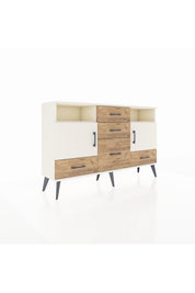 Arges Konsol 4 Raflı 5 Çekmeceli 2 Kapaklı 132x30x83 - S144M007V06A