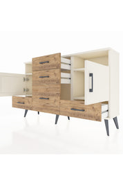 Arges Konsol 4 Raflı 5 Çekmeceli 2 Kapaklı 132x30x83 - S144M007V06A