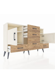 Arges Konsol 4 Raflı 5 Çekmeceli 2 Kapaklı 132x30x83 - S144M007V06A