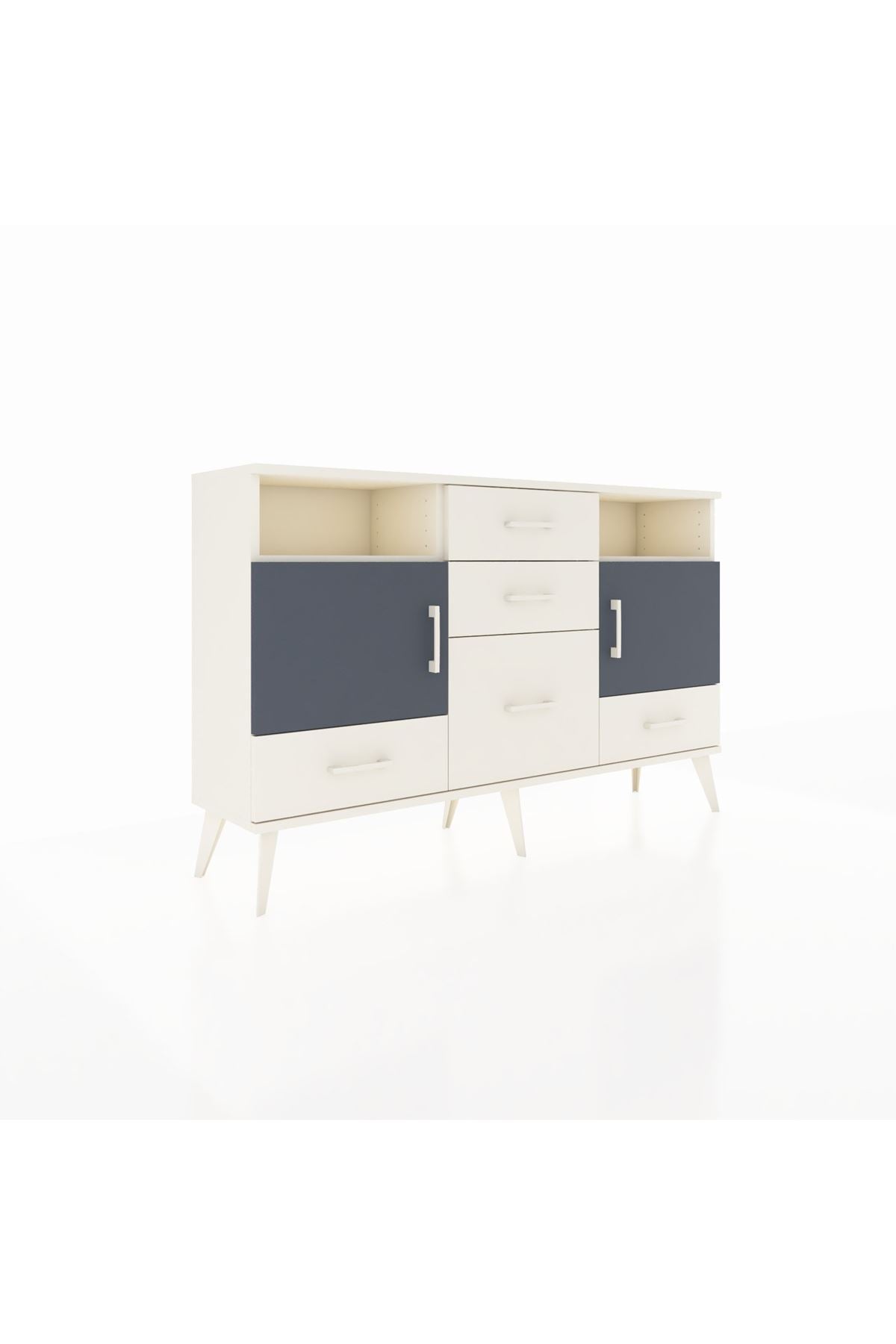 Arges Konsol 4 Raflı 5 Çekmeceli 2 Kapaklı 132x30x83 - S144M007V07A