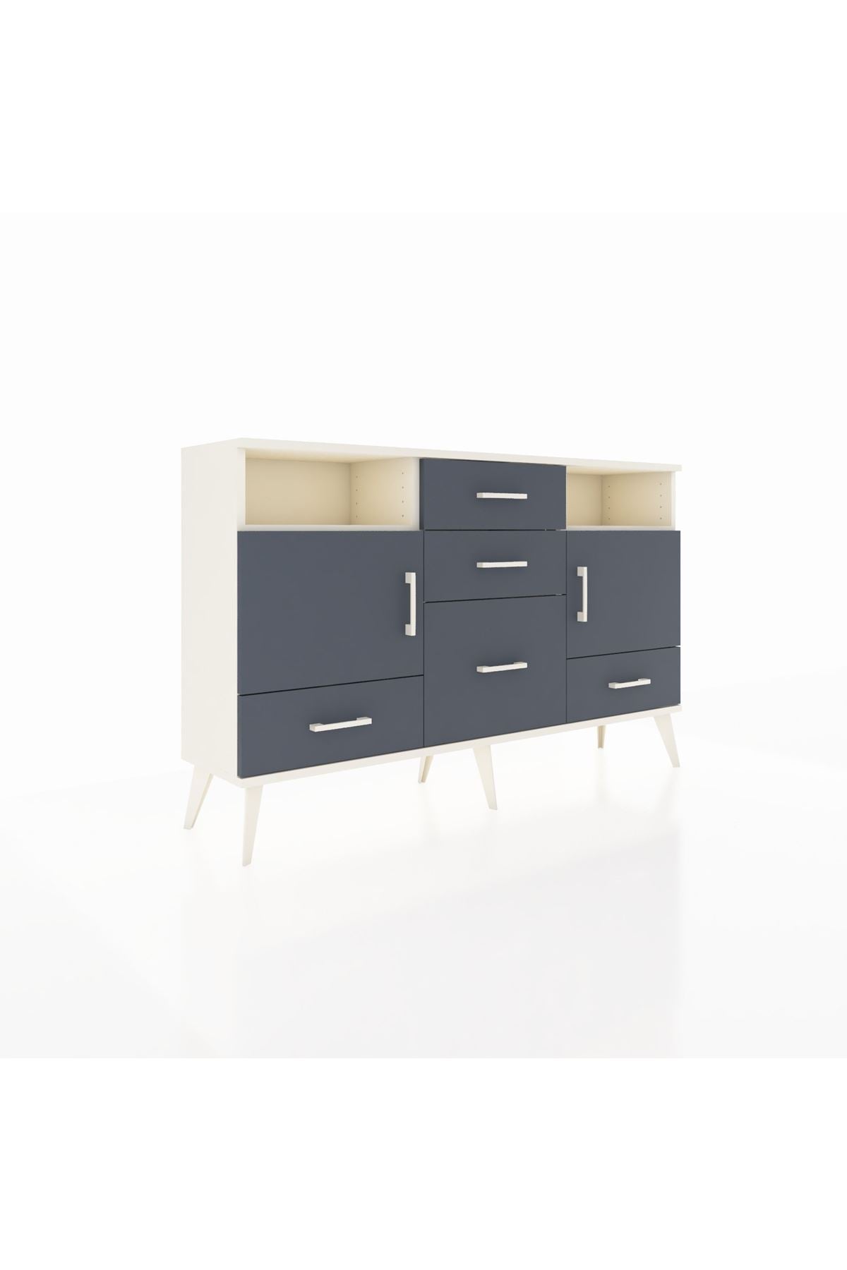 Arges Konsol 4 Raflı 5 Çekmeceli 2 Kapaklı 132x30x83 - S144M007V08A