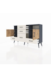 Arges Konsol 4 Raflı 5 Çekmeceli 2 Kapaklı 132x30x83 - S144M007V10A