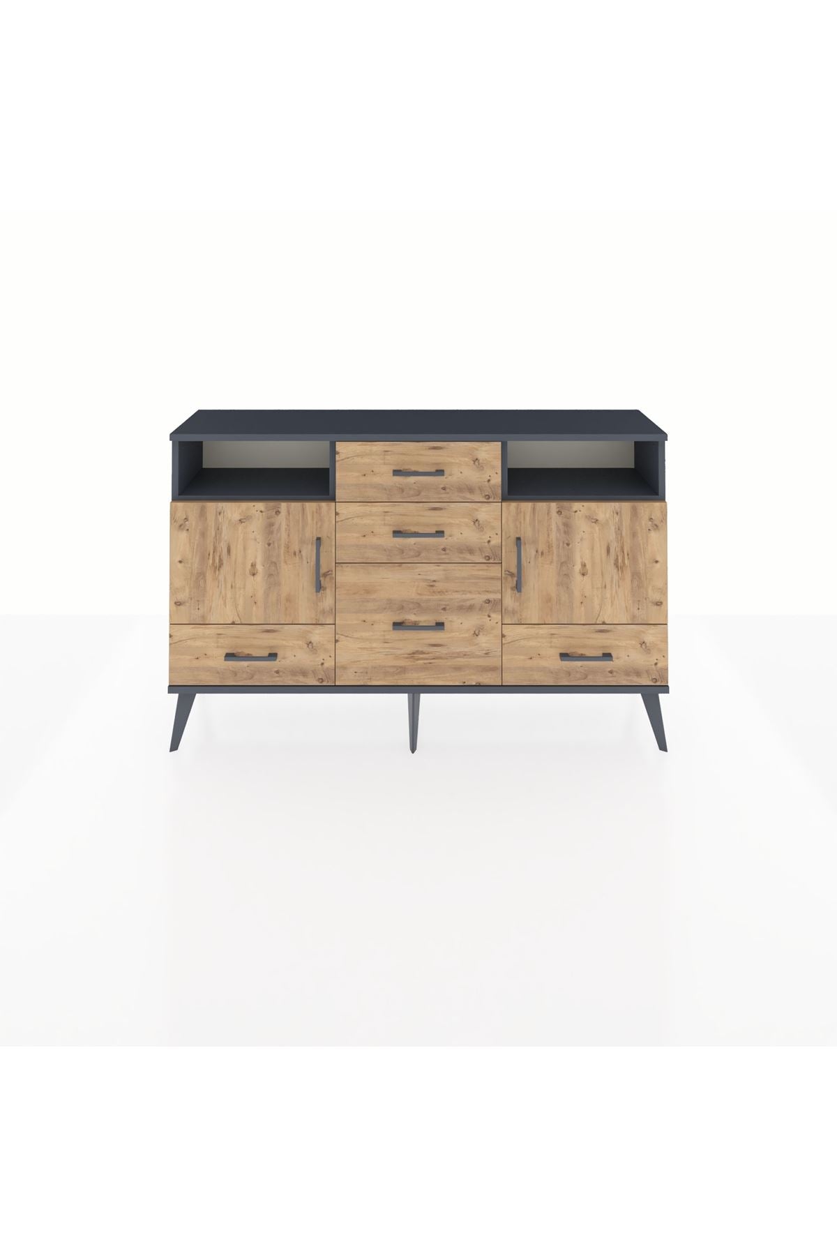 Arges Konsol 4 Raflı 5 Çekmeceli 2 Kapaklı 132x30x83 - S144M007V12A
