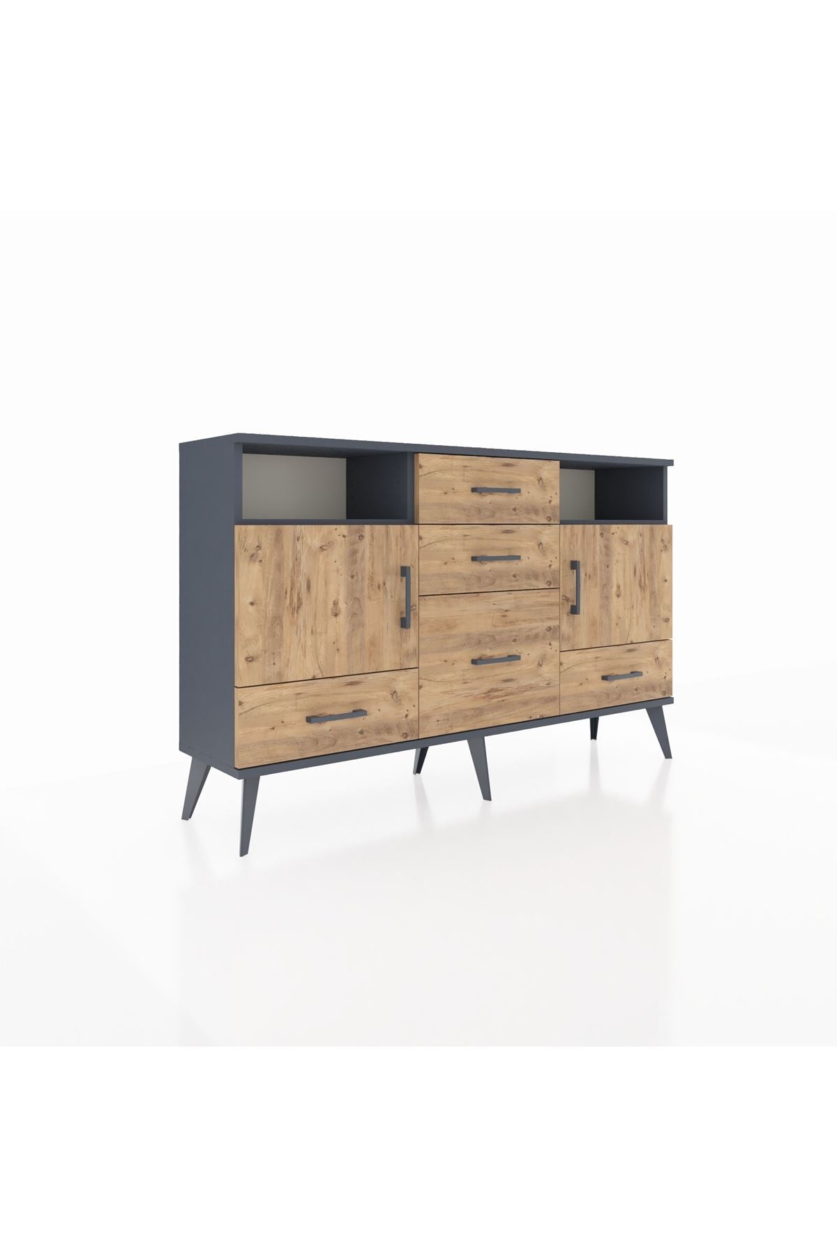Arges Konsol 4 Raflı 5 Çekmeceli 2 Kapaklı 132x30x83 - S144M007V12A
