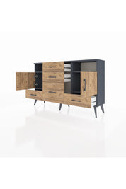 Arges Konsol 4 Raflı 5 Çekmeceli 2 Kapaklı 132x30x83 - S144M007V12A