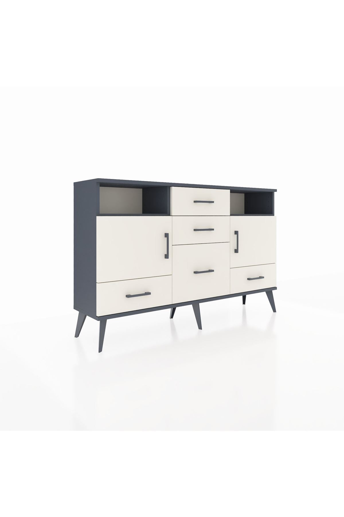 Arges Konsol 4 Raflı 5 Çekmeceli 2 Kapaklı 132x30x83 - S144M007V13A