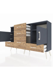 Arges Konsol 4 Raflı 5 Çekmeceli 2 Kapaklı 132x30x83 - S144M007V18A