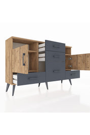 Arges Konsol 4 Raflı 5 Çekmeceli 2 Kapaklı 132x30x83 - S144M007V20A