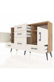 Arges Konsol 4 Raflı 5 Çekmeceli 2 Kapaklı 132x30x83 - S144M007V22A
