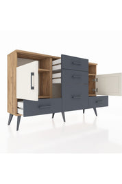 Arges Konsol 4 Raflı 5 Çekmeceli 2 Kapaklı 132x30x83 - S144M007V23A