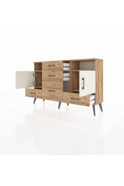 Arges Konsol 4 Raflı 5 Çekmeceli 2 Kapaklı 132x30x83 - S144M007V24A