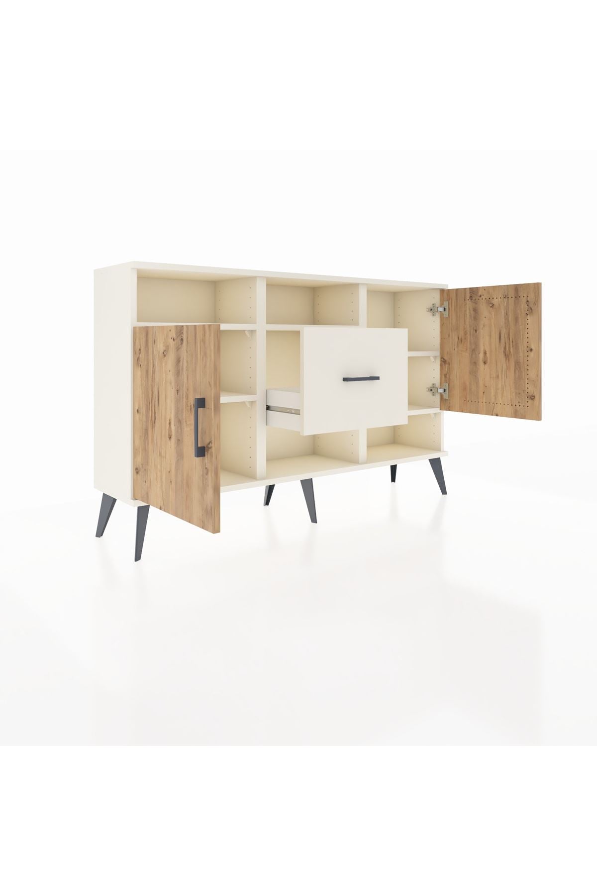 Arges Konsol 5 Raflı Tek Çekmeceli 2 Kapaklı 132x30x83 - S144M008V01A