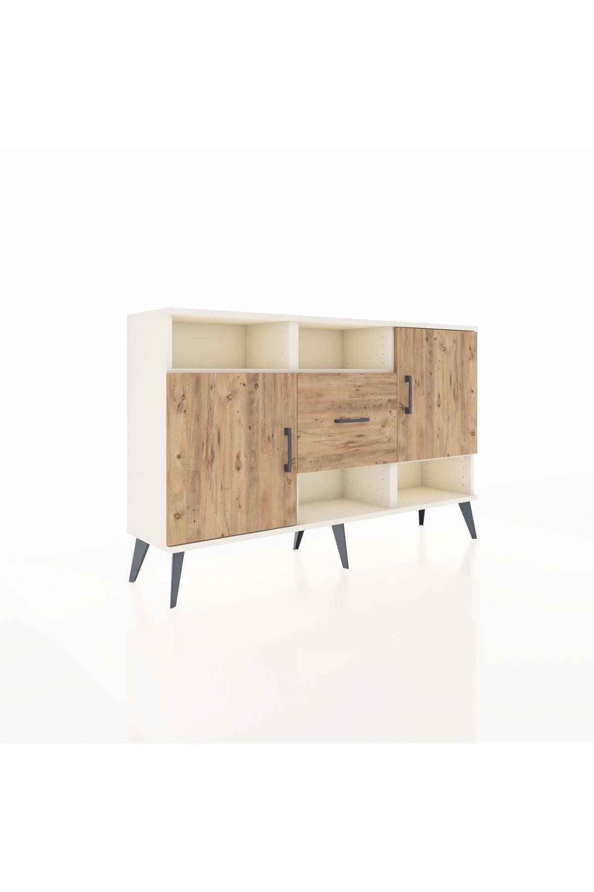 Arges Konsol 5 Raflı Tek Çekmeceli 2 Kapaklı 132x30x83 - S144M008V03A