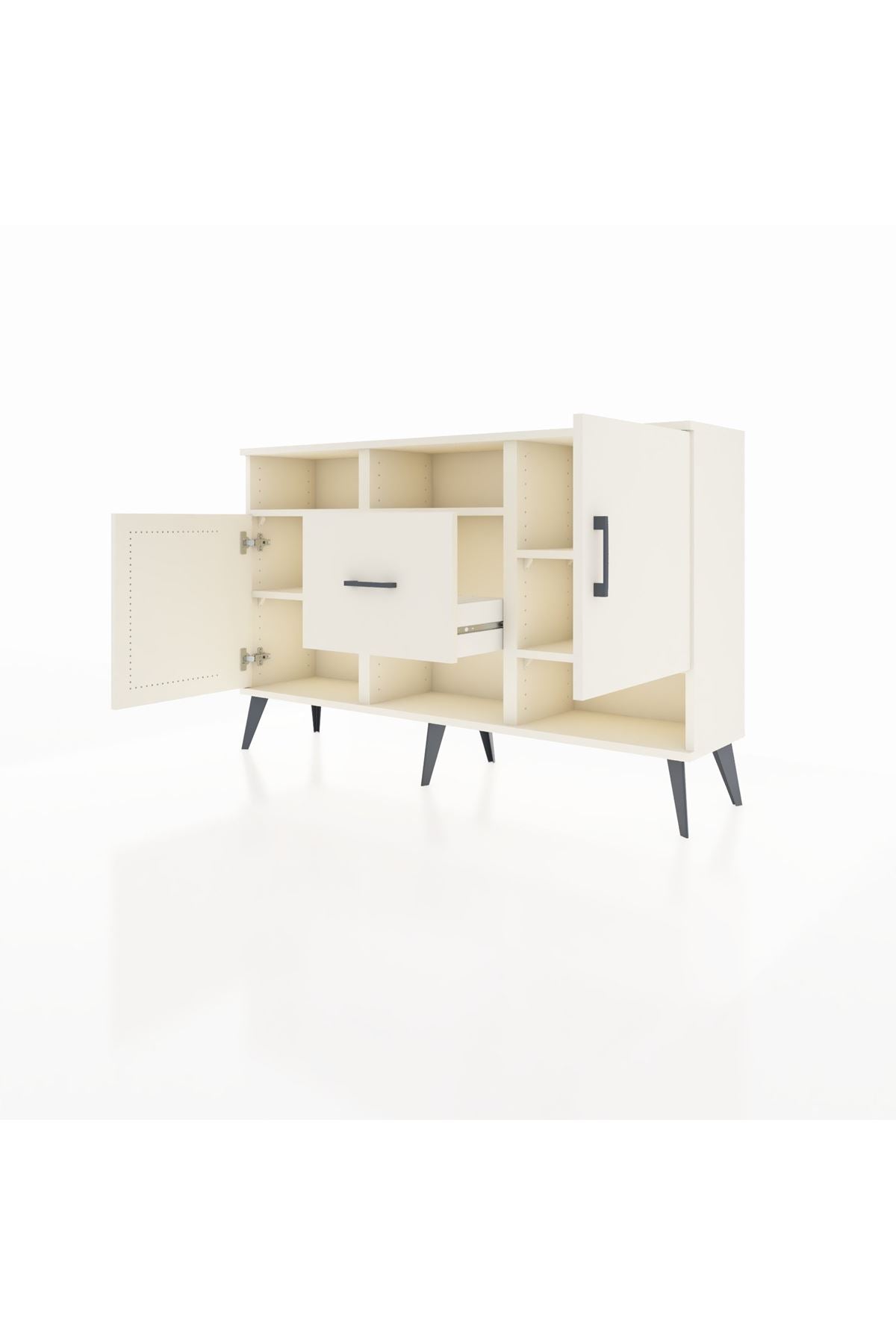 Arges Konsol 5 Raflı Tek Çekmeceli 2 Kapaklı 132x30x83 - S144M008V04A
