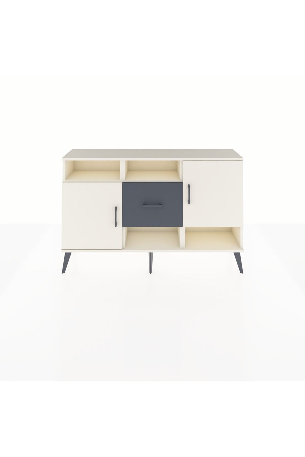 Arges Konsol 5 Raflı Tek Çekmeceli 2 Kapaklı 132x30x83 - S144M008V05A