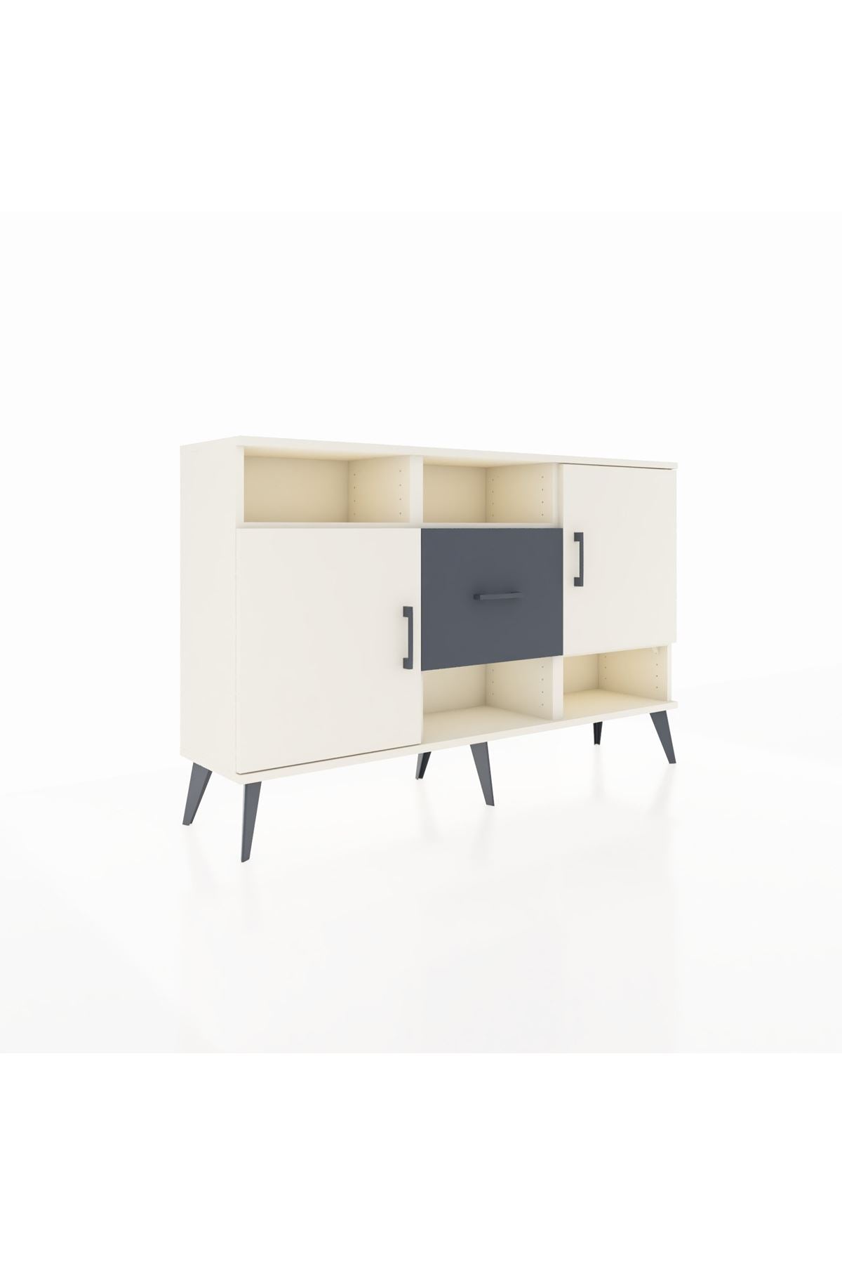 Arges Konsol 5 Raflı Tek Çekmeceli 2 Kapaklı 132x30x83 - S144M008V05A