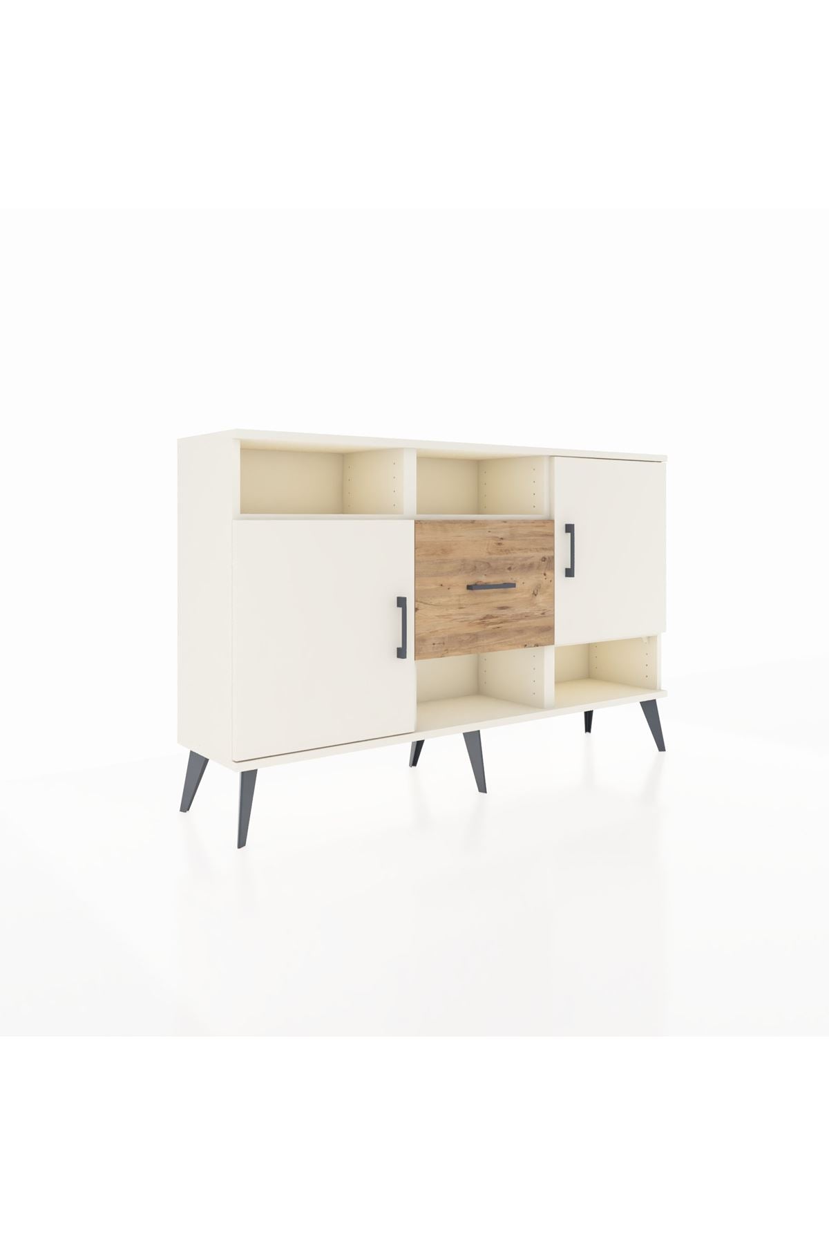 Arges Konsol 5 Raflı Tek Çekmeceli 2 Kapaklı 132x30x83 - S144M008V06A
