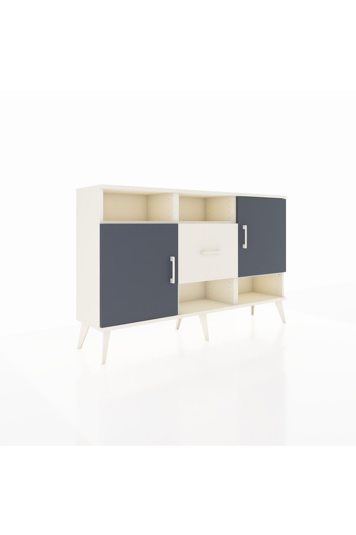 Arges Konsol 5 Raflı Tek Çekmeceli 2 Kapaklı 132x30x83 - S144M008V07A