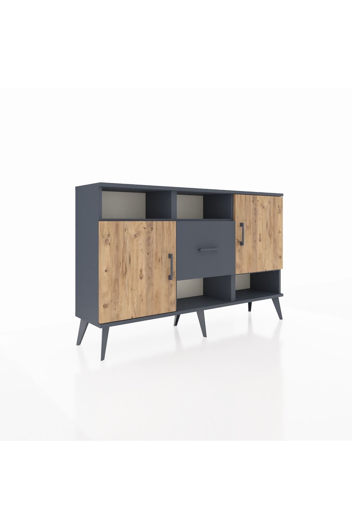 Arges Konsol 5 Raflı Tek Çekmeceli 2 Kapaklı 132x30x83 - S144M008V11A