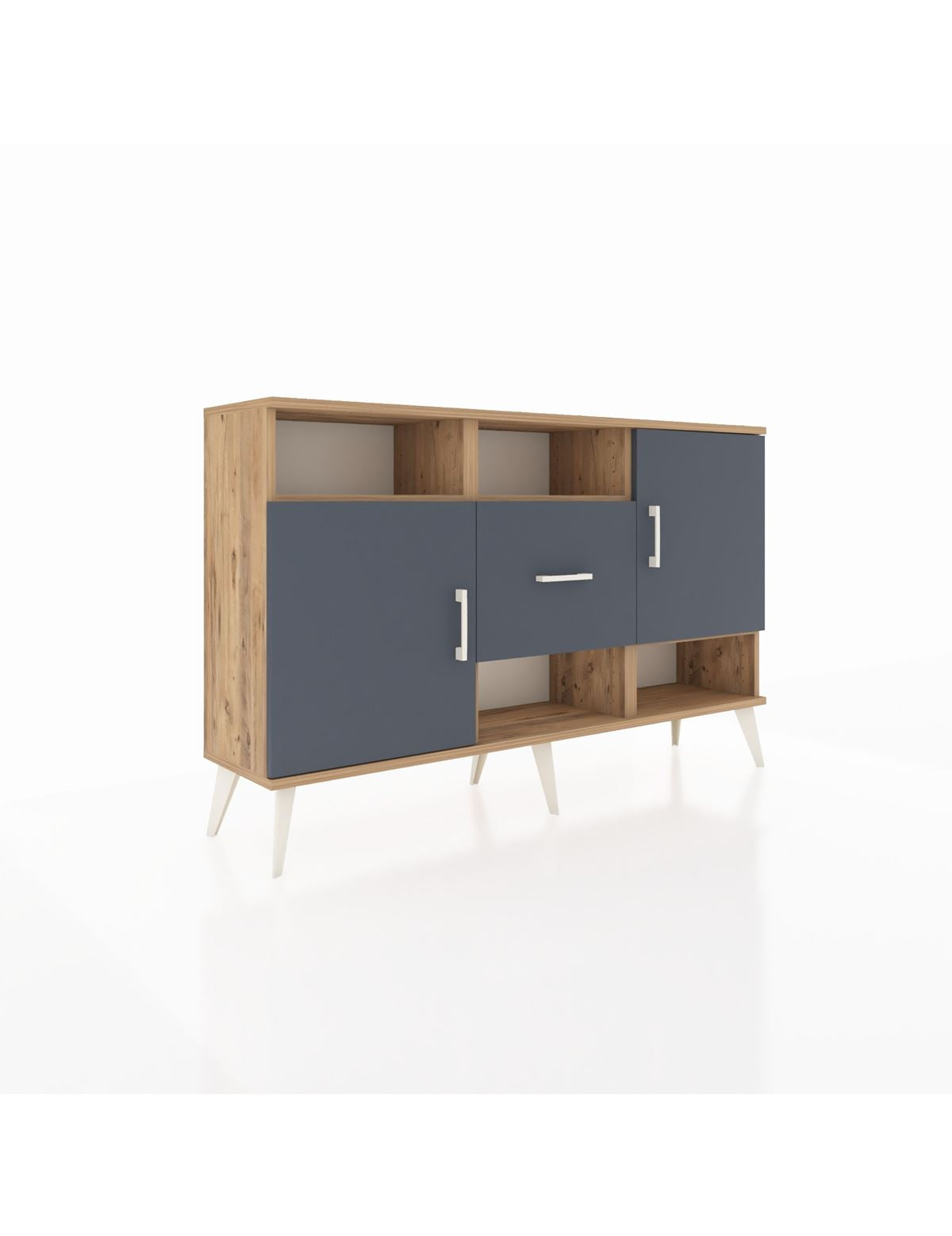 Arges Konsol 5 Raflı Tek Çekmeceli 2 Kapaklı 132x30x83 - S144M008V26A