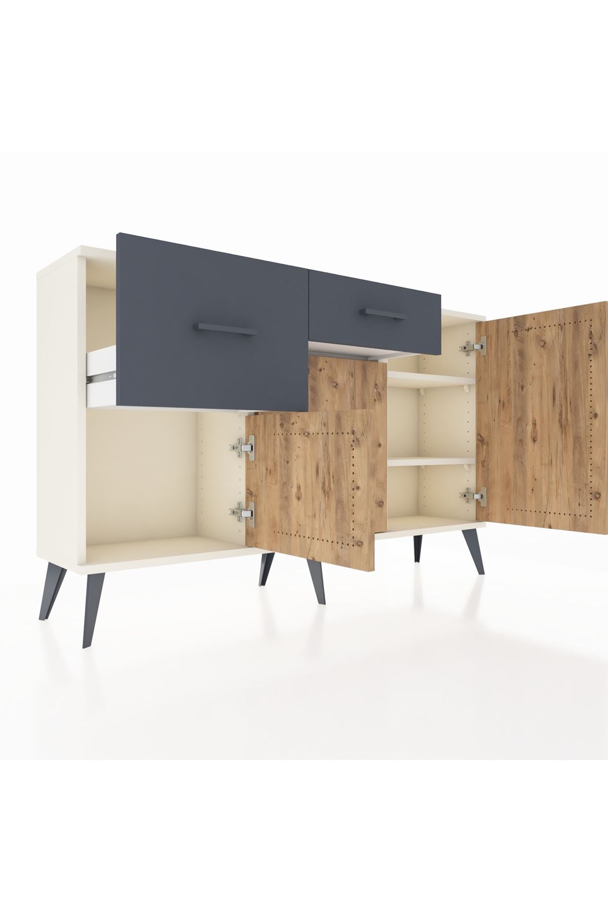 Arges Konsol 3 Raflı 2 Çekmeceli 3 Kapaklı 132x30x83 - S144M009V02A