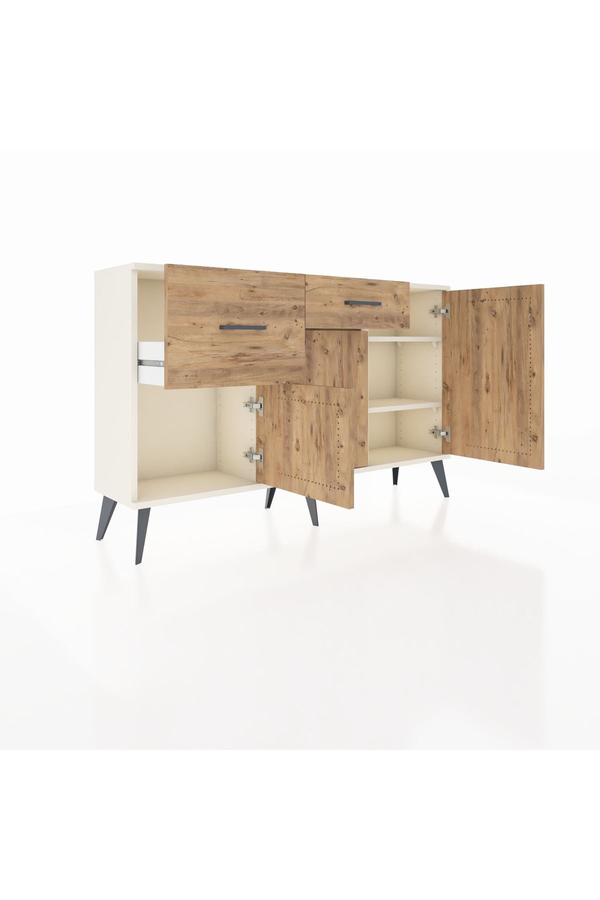 Arges Konsol 3 Raflı 2 Çekmeceli 3 Kapaklı 132x30x83 - S144M009V03A
