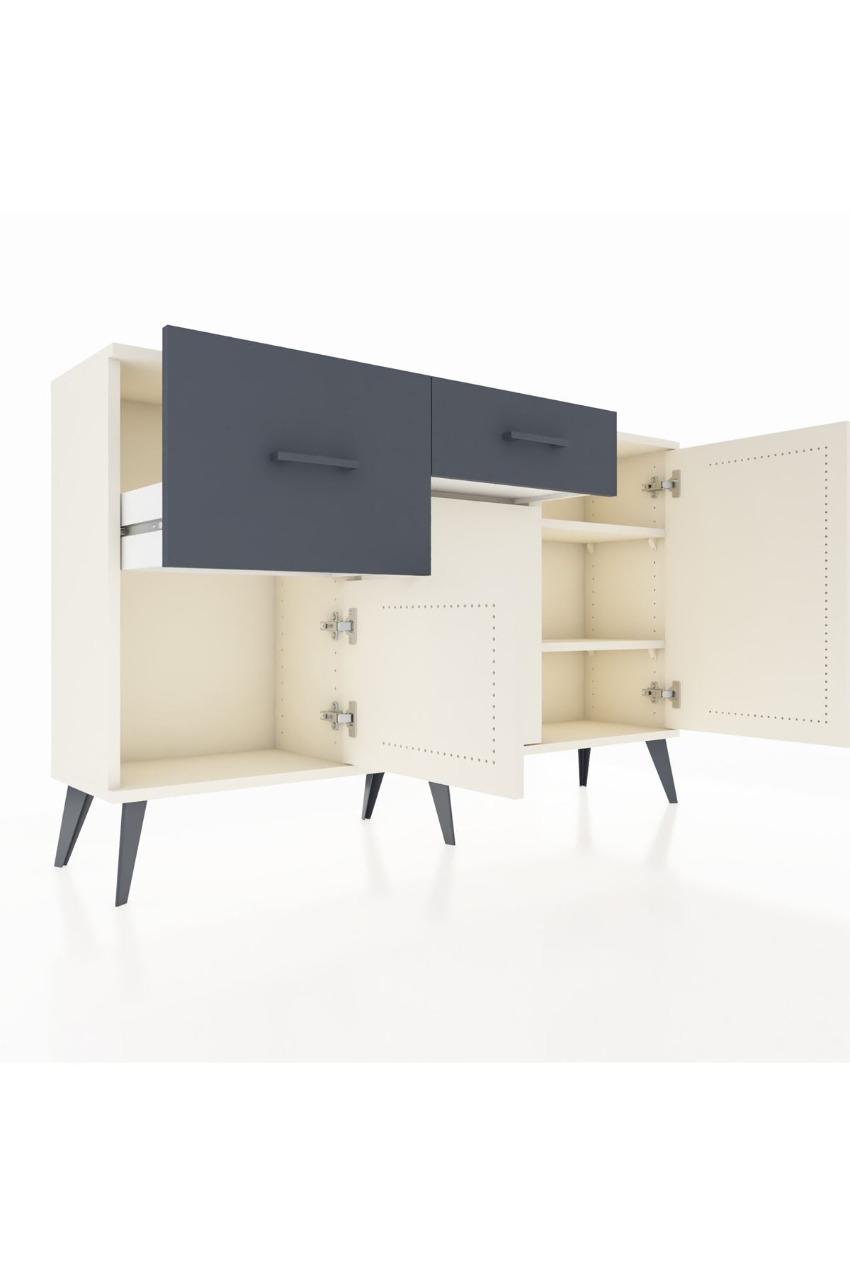 Arges Konsol 3 Raflı 2 Çekmeceli 3 Kapaklı 132x30x83 - S144M009V05A