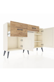 Arges Konsol 3 Raflı 2 Çekmeceli 3 Kapaklı 132x30x83 - S144M009V06A