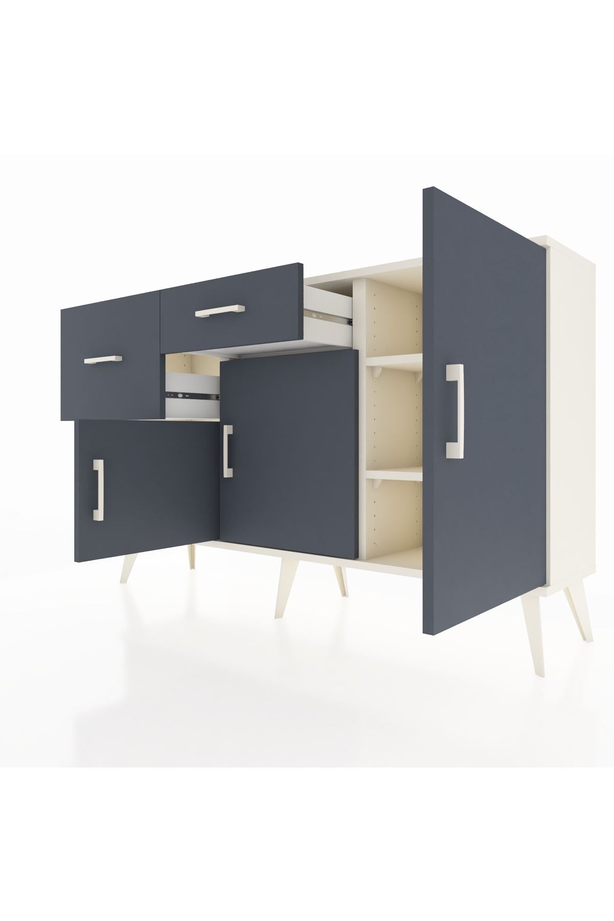 Arges Konsol 3 Raflı 2 Çekmeceli 3 Kapaklı 132x30x83 - S144M009V08A