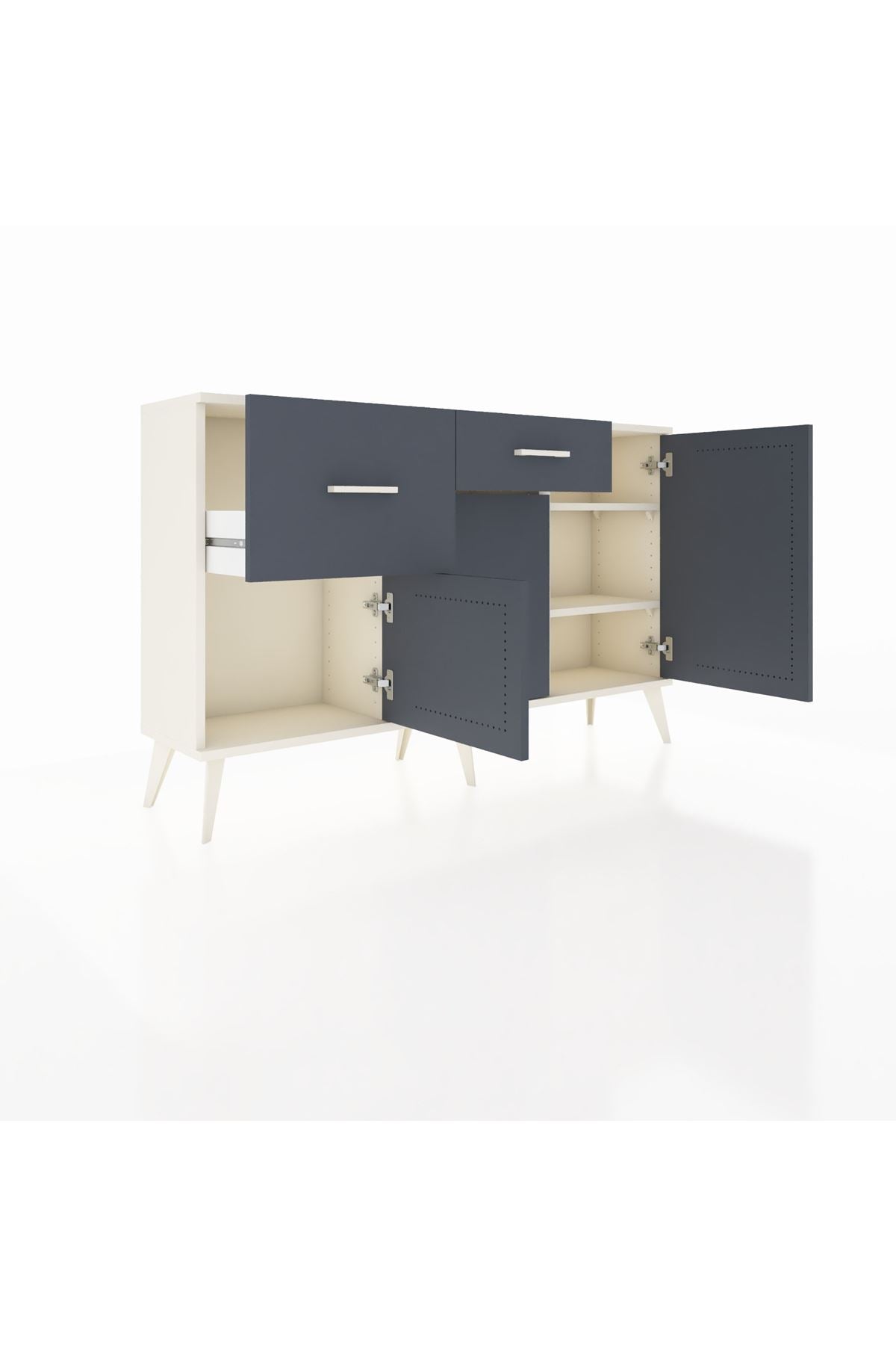 Arges Konsol 3 Raflı 2 Çekmeceli 3 Kapaklı 132x30x83 - S144M009V08A