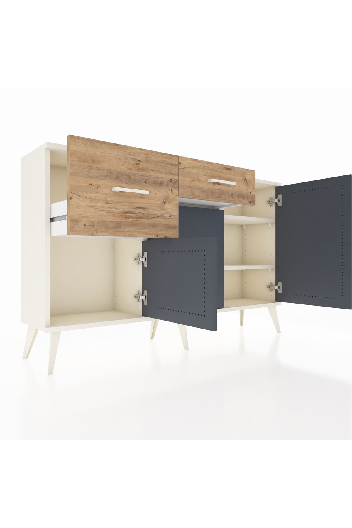 Arges Konsol 3 Raflı 2 Çekmeceli 3 Kapaklı 132x30x83 - S144M009V09A