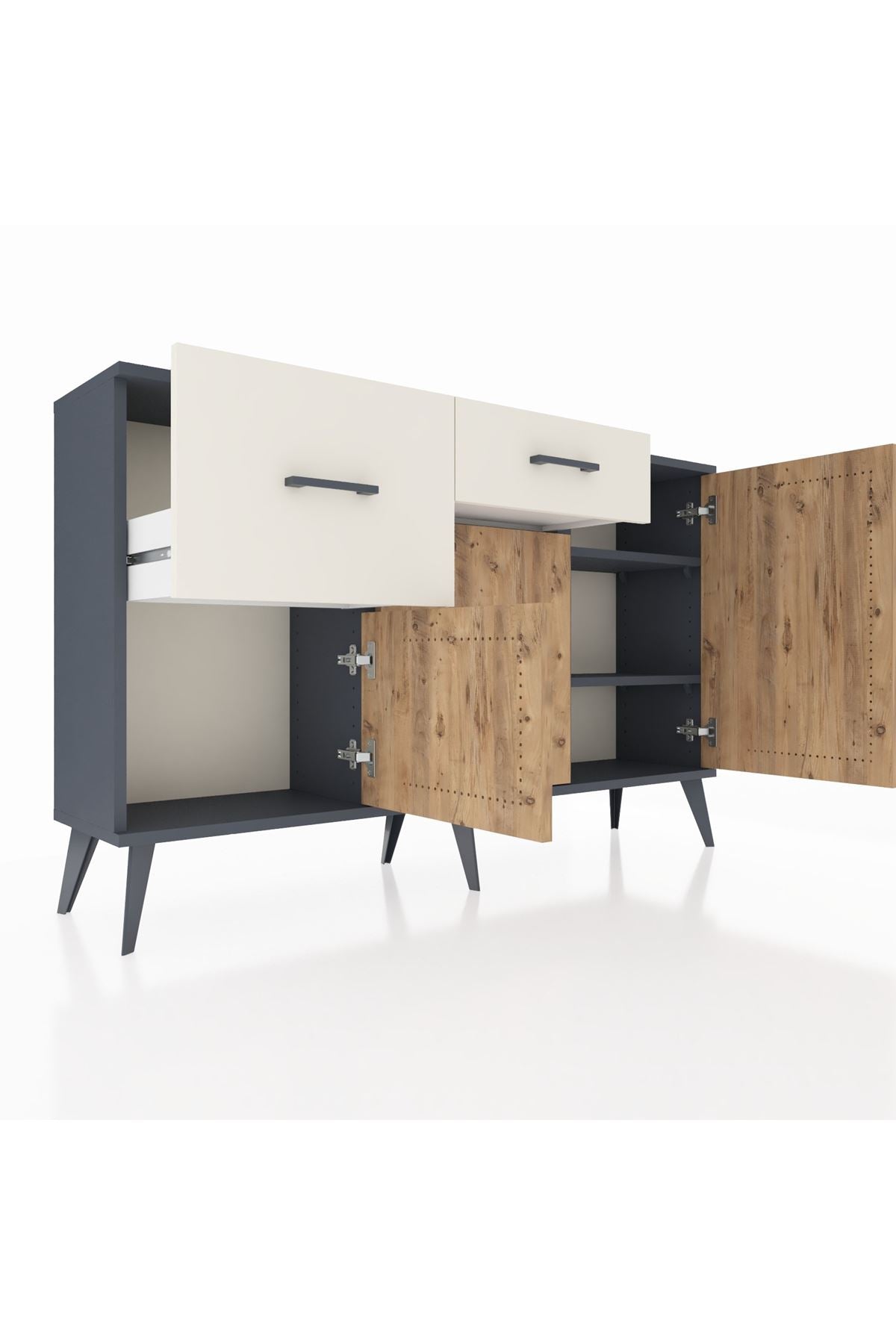 Arges Konsol 3 Raflı 2 Çekmeceli 3 Kapaklı 132x30x83 - S144M009V10A