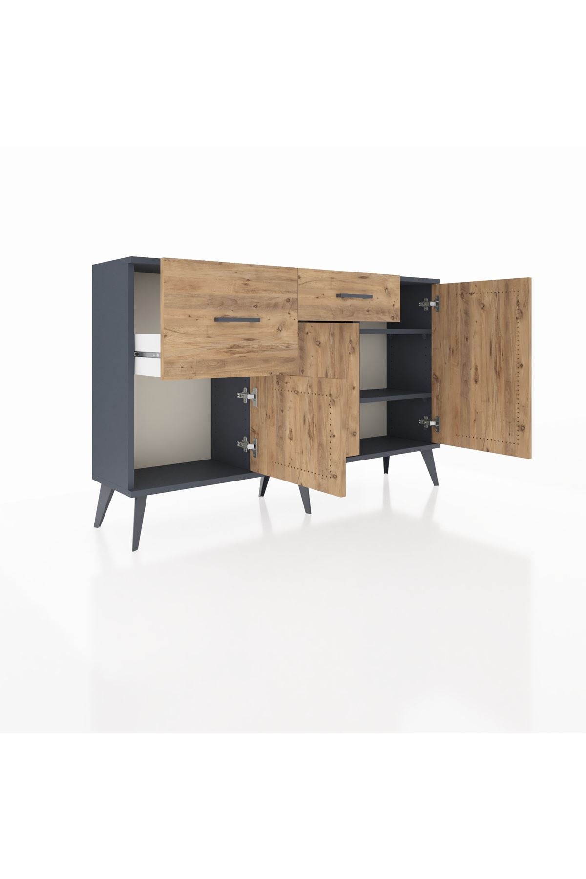 Arges Konsol 3 Raflı 2 Çekmeceli 3 Kapaklı 132x30x83 - S144M009V12A