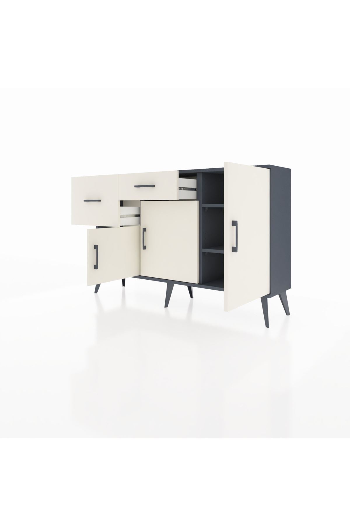 Arges Konsol 3 Raflı 2 Çekmeceli 3 Kapaklı 132x30x83 - S144M009V13A