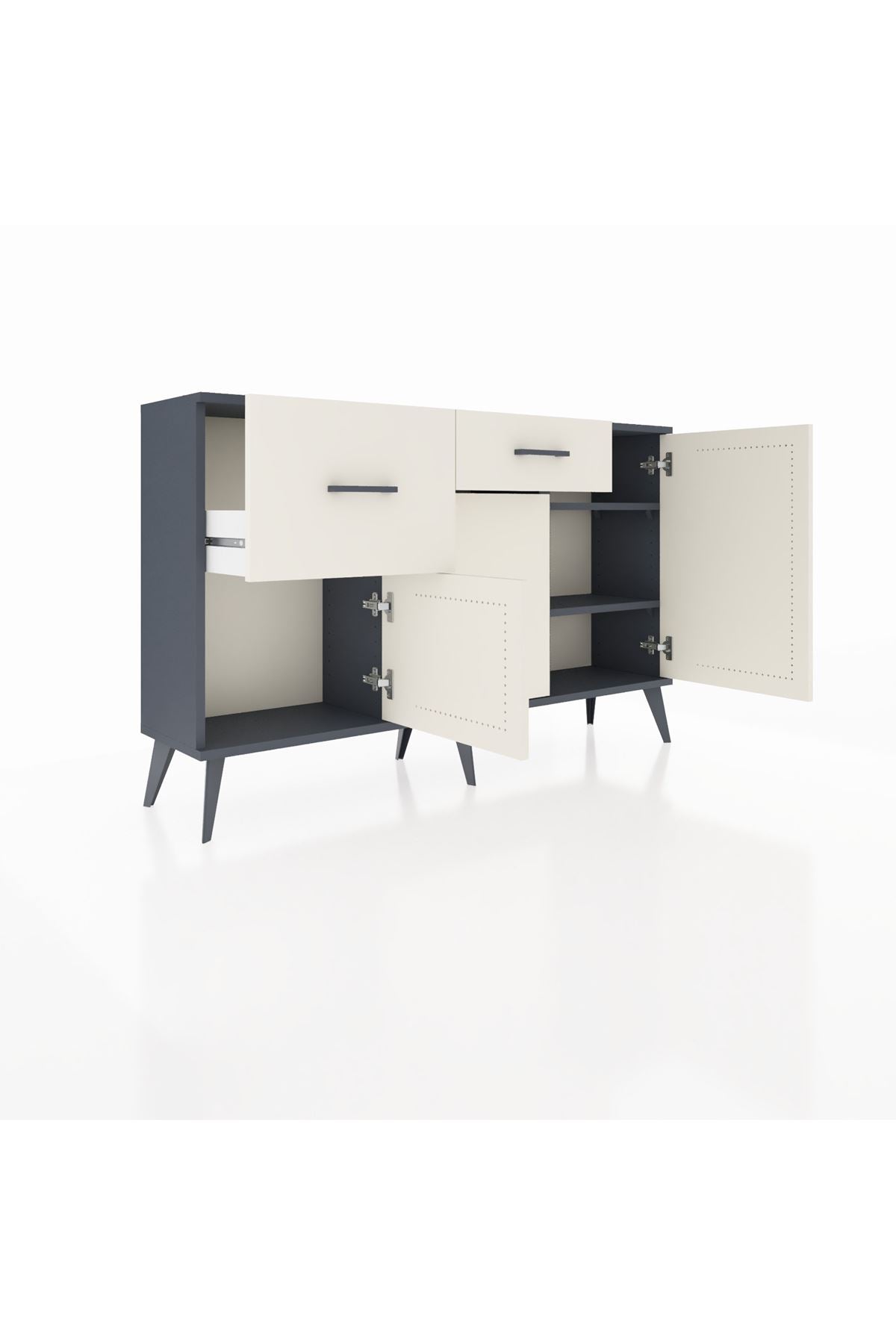 Arges Konsol 3 Raflı 2 Çekmeceli 3 Kapaklı 132x30x83 - S144M009V13A