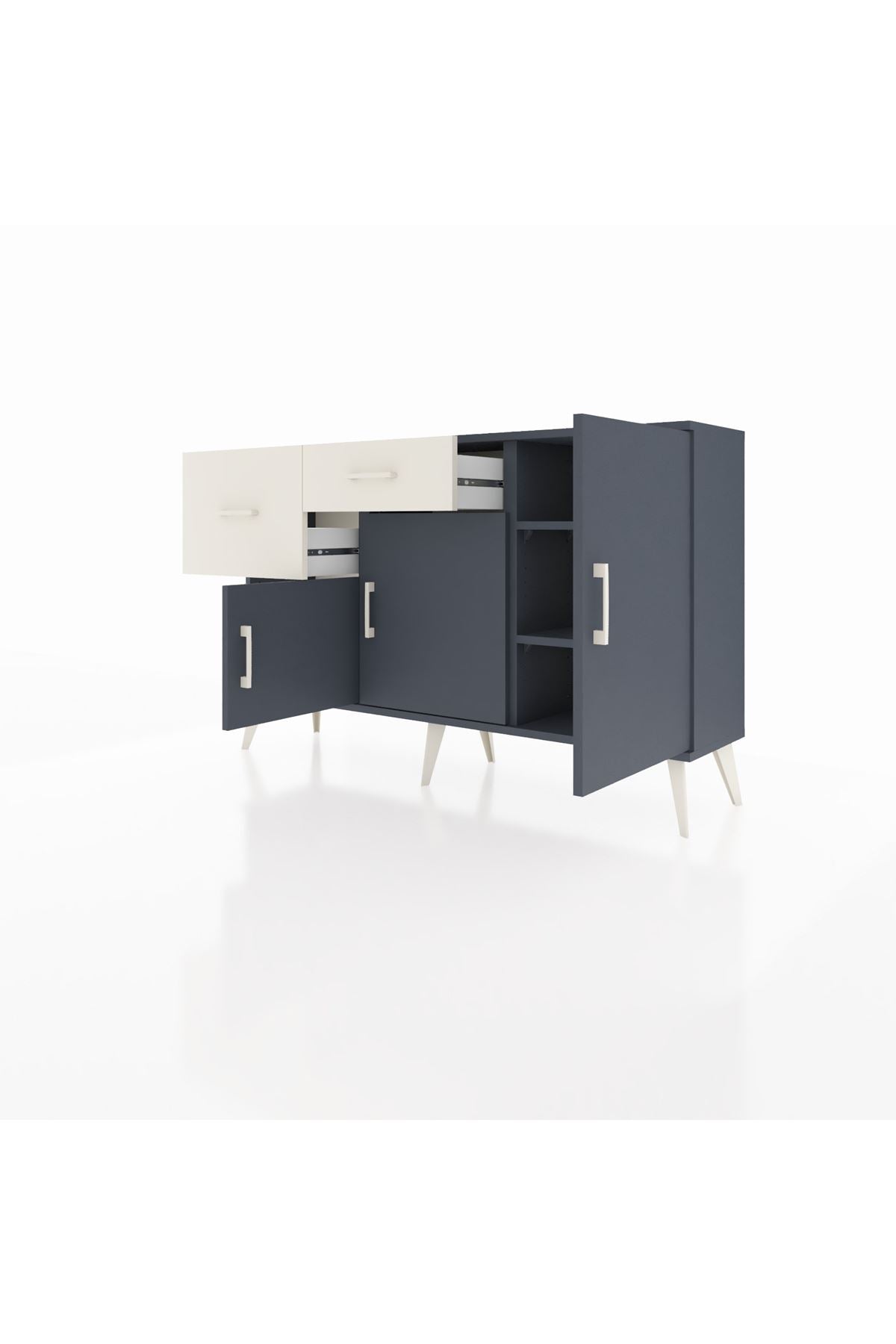 Arges Konsol 3 Raflı 2 Çekmeceli 3 Kapaklı 132x30x83 - S144M009V16A