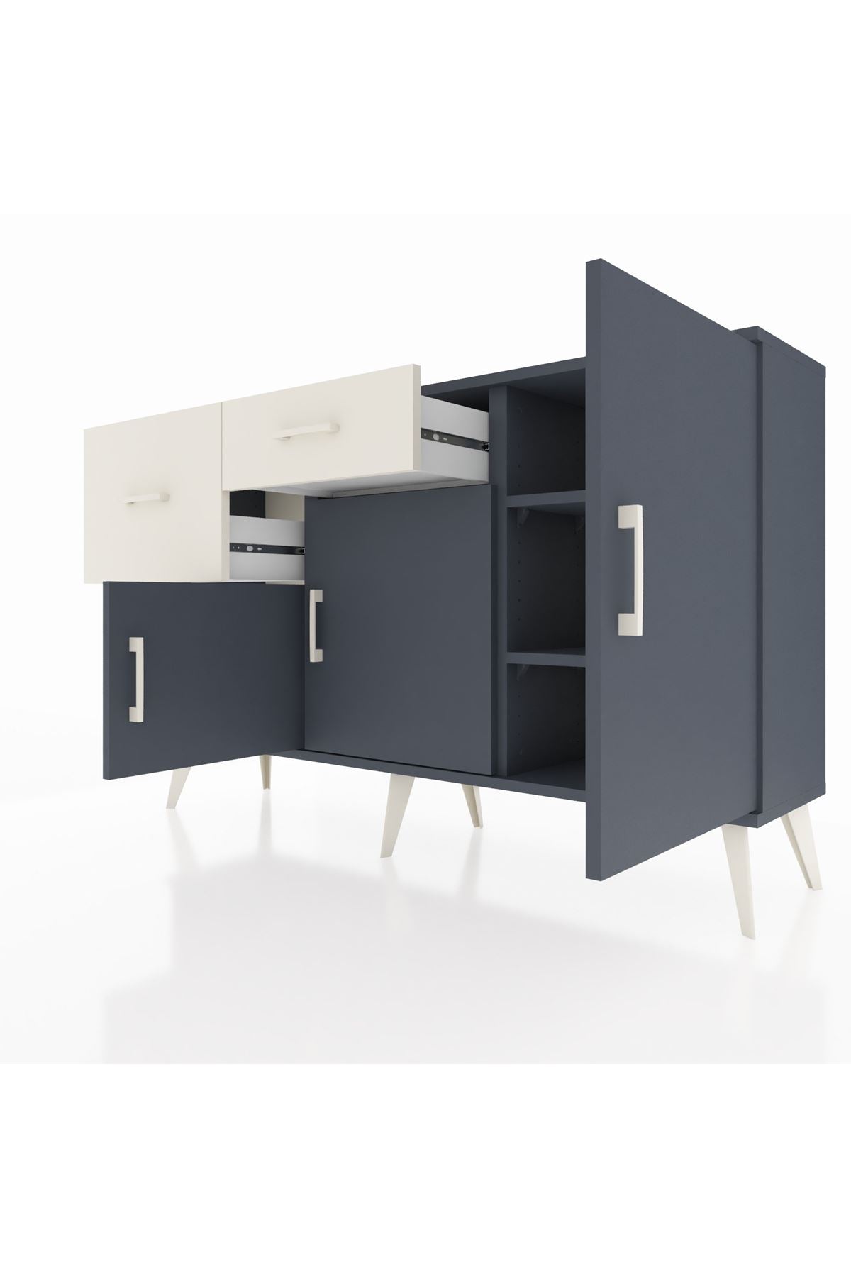 Arges Konsol 3 Raflı 2 Çekmeceli 3 Kapaklı 132x30x83 - S144M009V16A